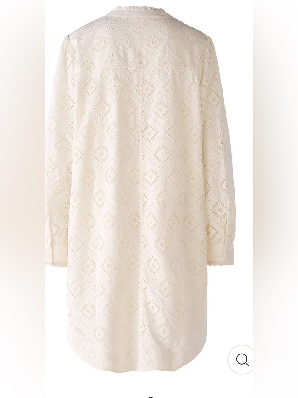 OUI Eyelet Embroidered Cotton Tunic Dress | White cream - Picture 3 of 10